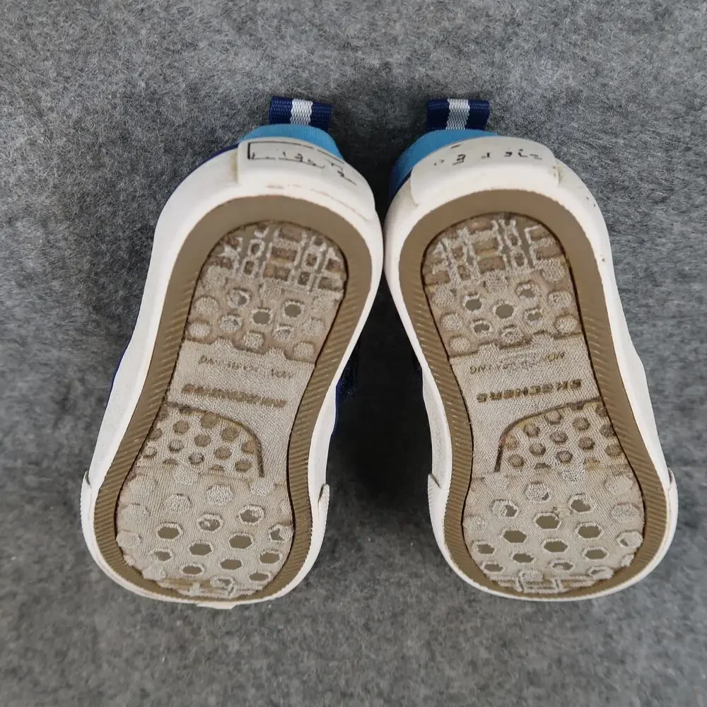 Skechers Shoes Kids Toddler 8 Sneakers Slip On Camo Sharks Blue Trainer Casual
